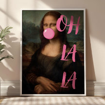 OH LA LA Mona Lisa Veränderte Vintage-Kunst Maxima