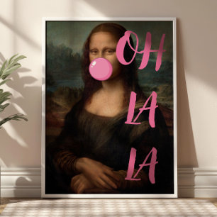 OH LA LA Mona Lisa Veränderte Vintage-Kunst Maxima Poster