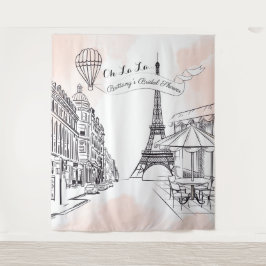 Oh La La Paris backdrop pink french bridal banner Wandteppich