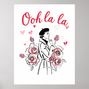 Oh La La Paris Mädchen – Romantische französische Poster