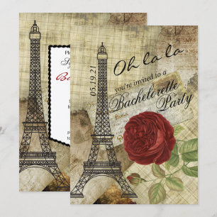 Oh la la - Paris Styled Junggeselinnen-Abschied Einladung