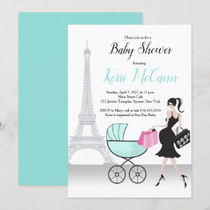 Oh Là Là Paris-Themed Kinderdusche Einladung