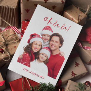 Oh La La Personalisierte Familienfotokarte Postkarte