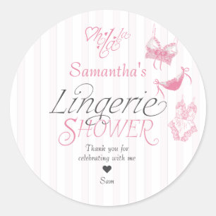 Oh La La Vornehm Rosa Spitzenunterwäsche Brautpart Runder Aufkleber