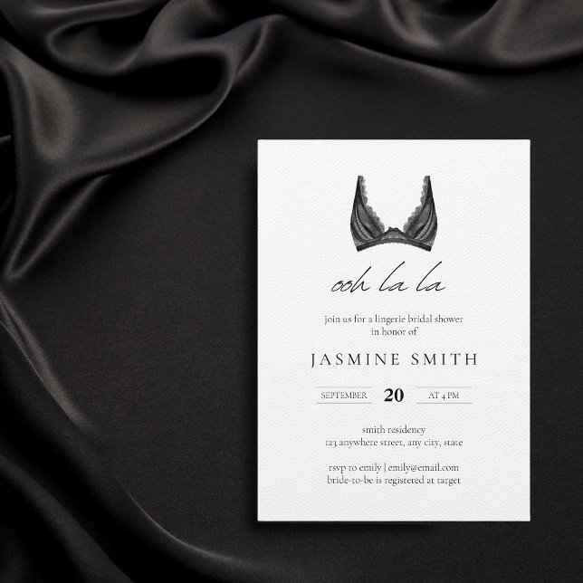 Oh la Lingerie Brautparty Trendy Lace Bra Einladung (Von Creator hochgeladen)