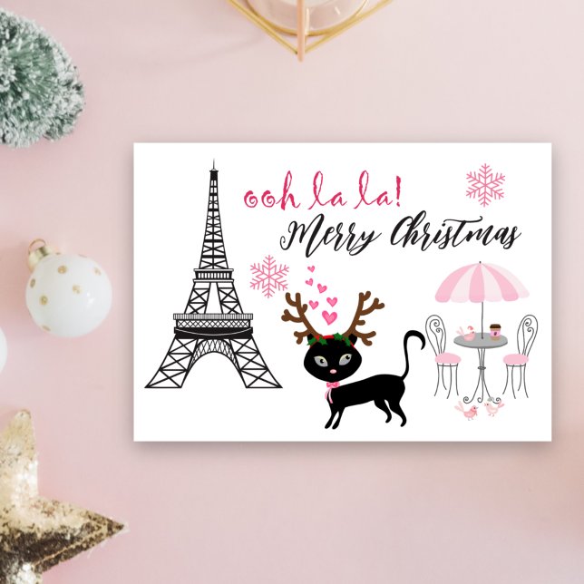 Oh La Niedliche Katze Paris Eiffelturm Weihnachten (Von Creator hochgeladen)