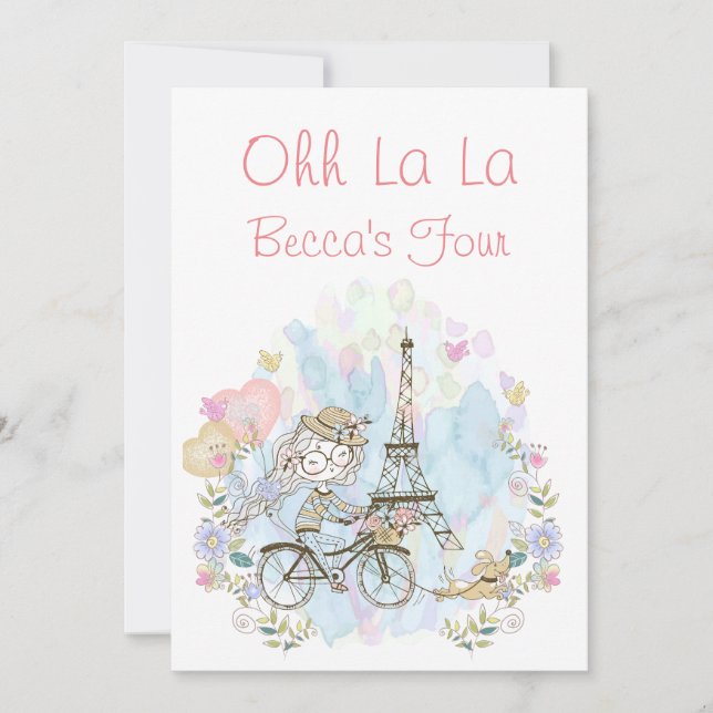 Oh La Parisian Einladung (Vorderseite)