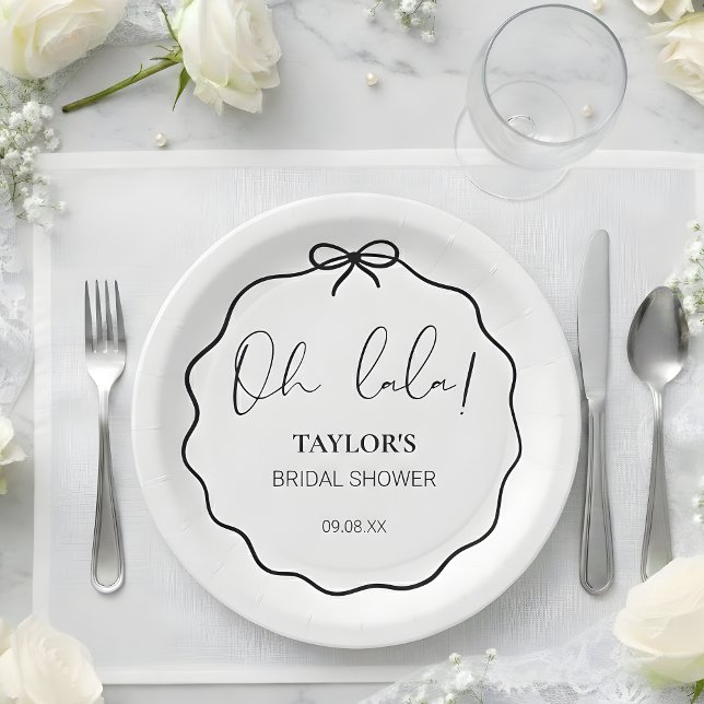 Oh Lala! | Modern Minimalist Bridal Shower  Pappteller (Von Creator hochgeladen)