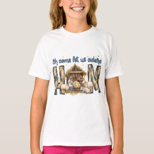 Oh, Lass uns Adore Ihm - Krippenmädchen T-Shirt