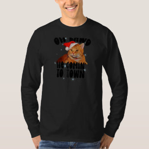 Oh Lawd He Comin' Chonk Weihnachtskatze Meme Funny T-Shirt