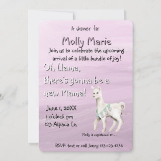 Oh Llama Mama Baby Shower Einladung