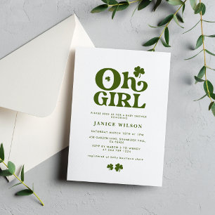 Oh Mädchen Charme St. Patrick's Day Baby Shower Einladung