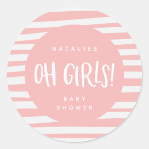 Oh Mädchen! Doppelmädchen danken Ihnen zu Runder Aufkleber