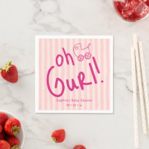 Oh Mädchen Handgezeichnete Streifen Baby Shower