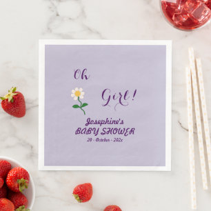 Oh Mädchen! Süße Daisy Baby Girl Shower Serviette