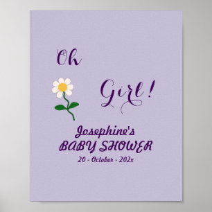 Oh Mädchen! Süßes Gänseblümchen-Baby-Mädchen-Party Poster