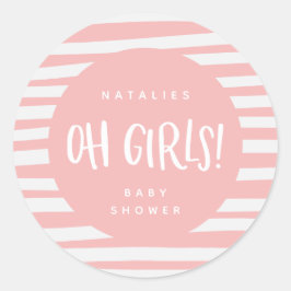 Oh Mädchen! Zwillingsmädchen danken Runder Aufkleber