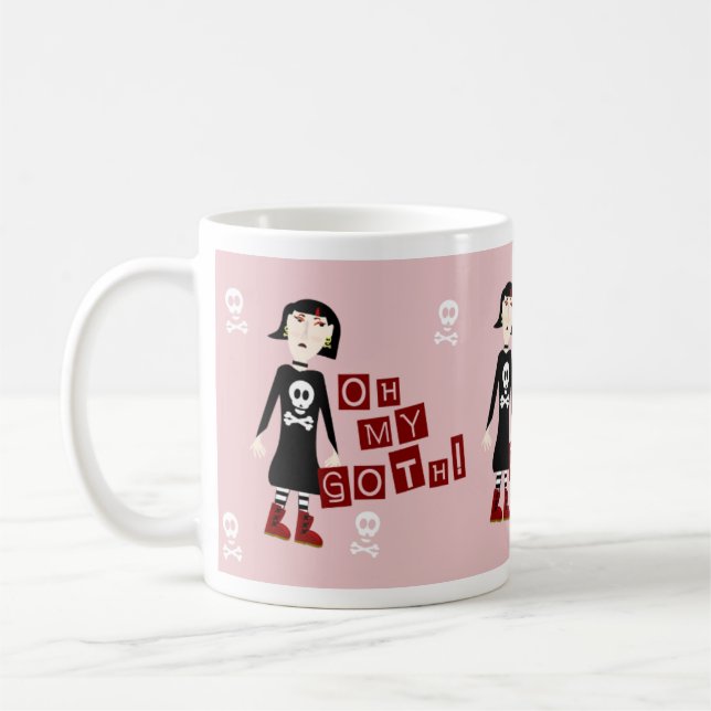 Oh mein goth Funny Gloomy Girl Character Tasse (Links)