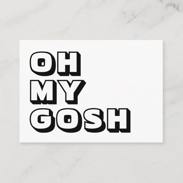 Oh mein Gott, Gott, Schwarz-weiße Karte (Vorderseite)