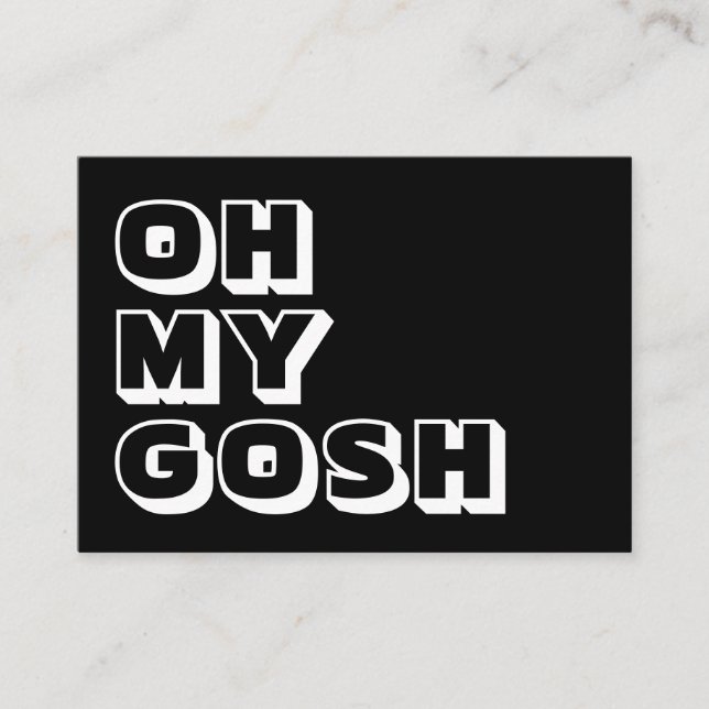 Oh mein Gott, Gott, Schwarz-weiße Karte (Vorderseite)