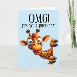 OH MEIN GOTT Lustige Spähende Giraffe Geburtstagsk Feiertagskarte