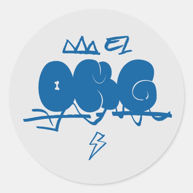 Oh mein Gott, niedlicher Hund, katzenblau Runder Aufkleber (Vorderseite)