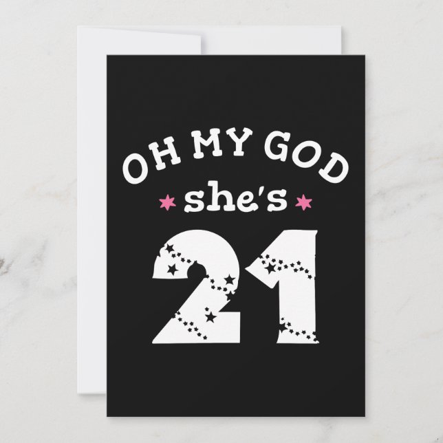 Oh mein Gott, sie ist 21 Jahre alt Einladung (Vorderseite)