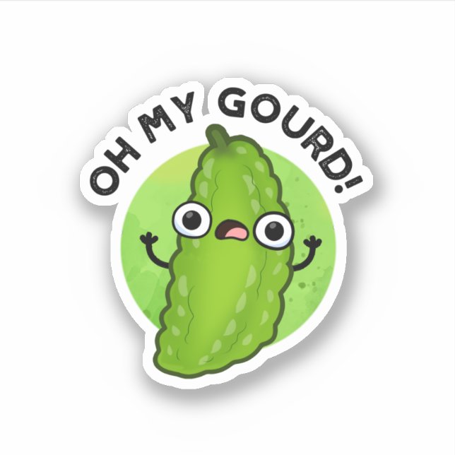 Oh mein Gourd Funny Veggie Pun Aufkleber (Vorderseite)