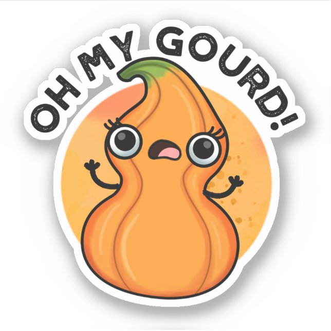 Oh mein Gourd Funny Veggie Pun Aufkleber (Vorderseite)
