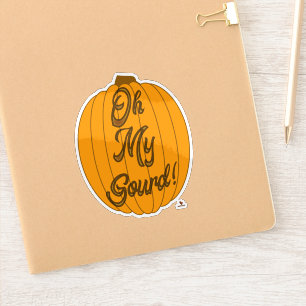 Oh mein Gourmet Fall Pumpkin Cartoon Art Aufkleber