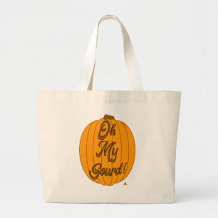 Oh mein Gourmet Fall Pumpkin Cartoon Motto Jumbo Stoffbeutel