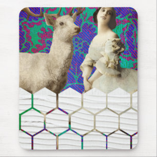 Oh mein Hirsch Vintage Digitalkunst Mousepad