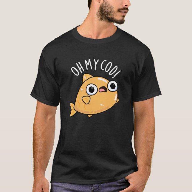 Oh mein Kabeljau Funny Fish Puff Dark BG T-Shirt (Vorderseite)