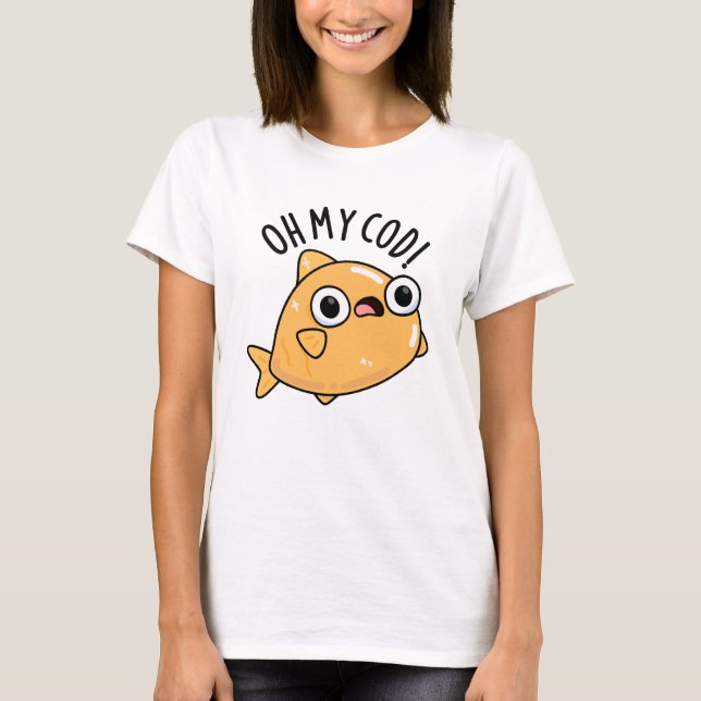 Oh mein Kabeljau Funny Fish Puff T-Shirt (Vorderseite)