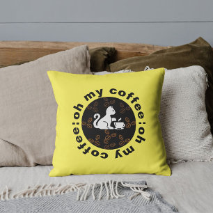 Oh mein Kaffee Funny Cool Niedliche Katze Trendgel Kissen