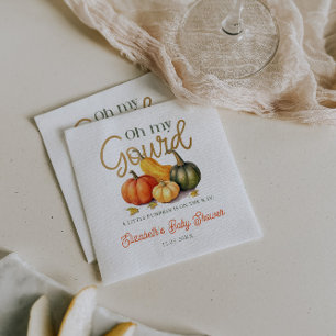 Oh mein Kürbis Baby Shower für kleines Kürbispüppc Serviette