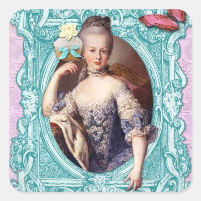 Oh! Mein Paris....... Quadratischer Aufkleber (Vorderseite)
