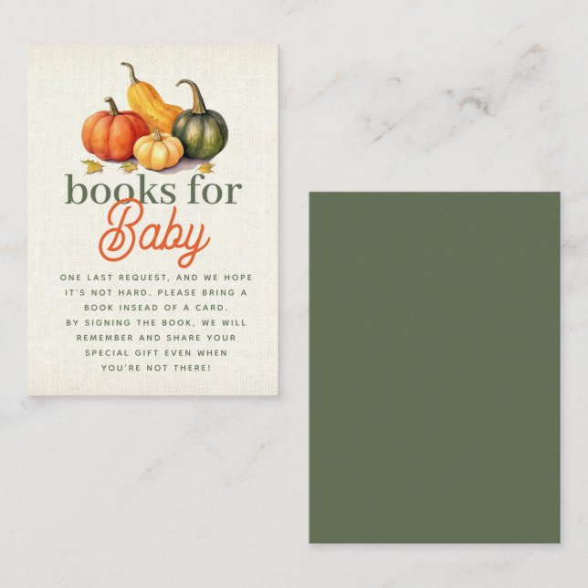 Oh, meine kleinen Kürbisbuchen für Baby Begleitkarte (Vorne/Hinten)