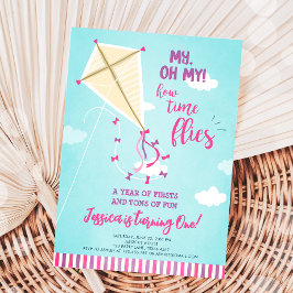 Oh, meine Zeit fliegt Kitesurfmädchen ersten Gebur Einladung