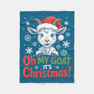 Oh meine Ziege, es ist Weihnachten Cartoon Bauernh Fleecedecke