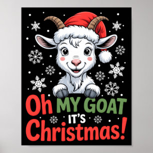 Oh meine Ziege, es ist Weihnachten Cartoon Bauernh Poster