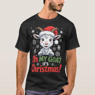 Oh meine Ziege, es ist Weihnachten Cartoon Bauernh T-Shirt