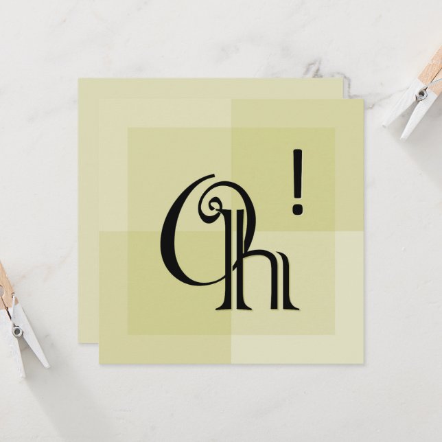 Oh! Moderne expressive Typografie, Jeder Anlass (Vorderseite/Rückseite Beispiel)