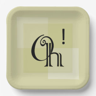 Oh! Moderne Typografie Kunst, Geburtstagsüberrasch Pappteller