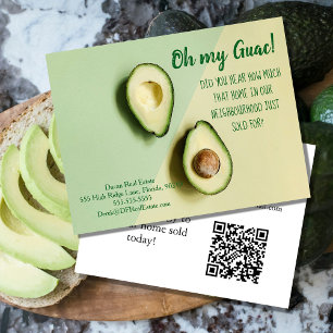 Oh My Guac Realtor Postkarte Avocado