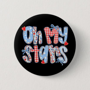 Oh My Stars 4. Juli Preppy Karo Gingham Patch Button