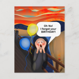 Oh Nein, ich habe deinen Geburtstag vergessen Die Postkarte