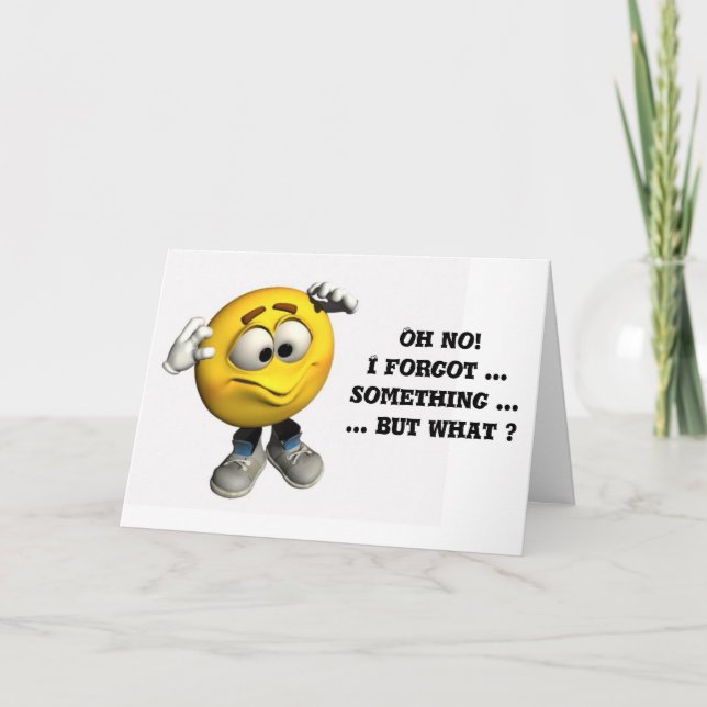 Oh nein! Ich habe ...etwas vergessen Karte (Vorderseite)