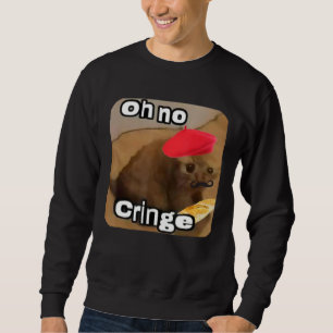 Oh No Cringe Cat French Baguette T Internet Cat Sweatshirt