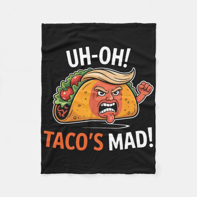 Oh-oh Tacos Mad! - Orange gegenüber Trump Tacos Fleecedecke (Vorderseite)
